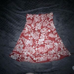 Mossimo Supply Co. Red and White Floral A-Line dress